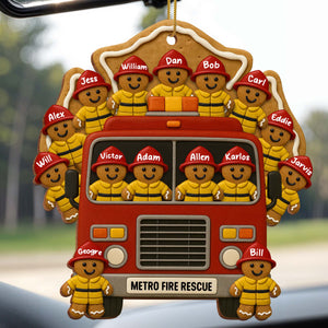 Festive Firefighter, Personalized Wood Ornament, Gift For Firefighters And Family