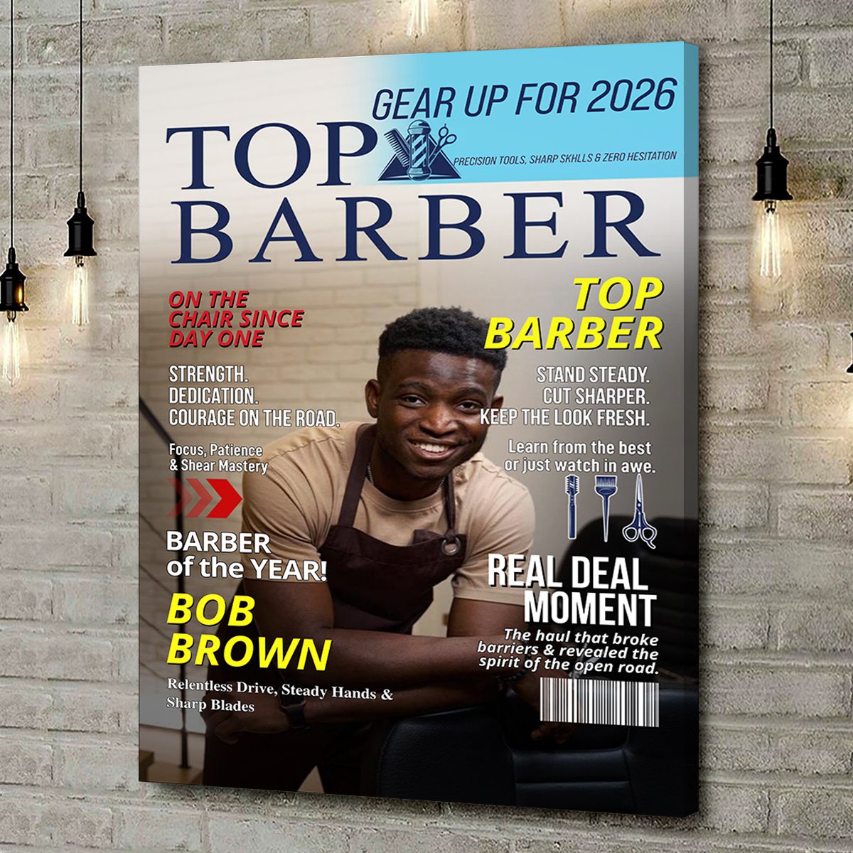 Personalized Barber Magazine Cover, Custom Barber Dad Gift, Barber Lover Gift