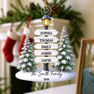 Christmas Decoration – Personalized Family Name Tree Acrylic Ornament