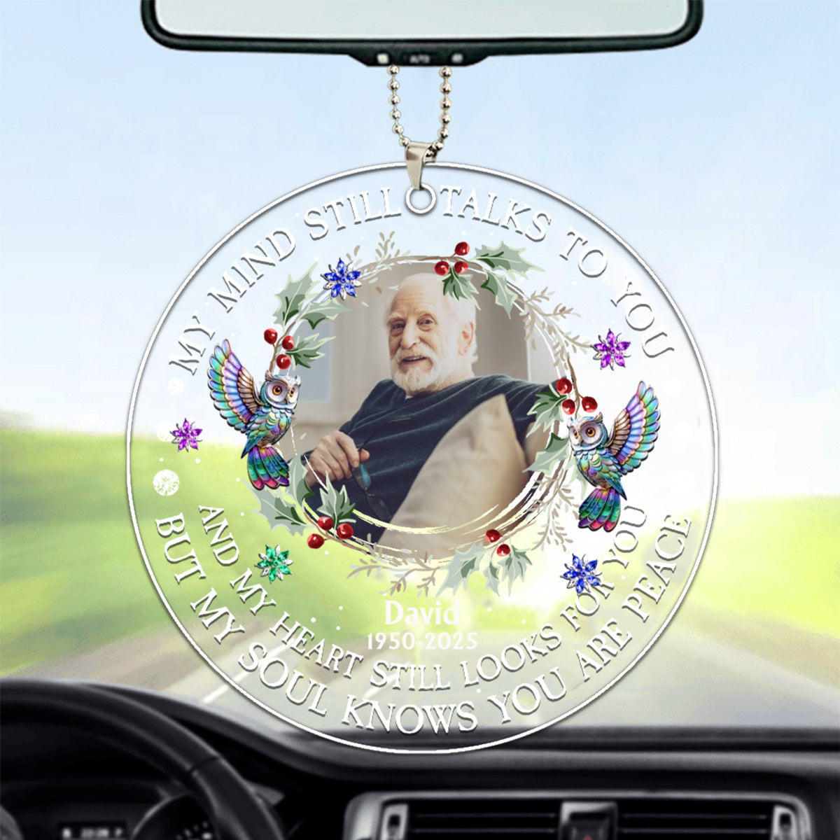Custom Photo My Mind Still Talks To You - Personalized Circle Acrylic Ornament