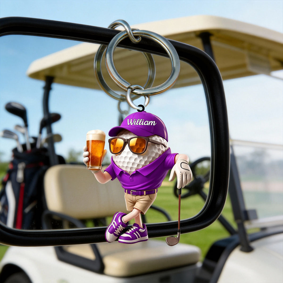 Beer Golf Personalized Keychain For Golf Lovers