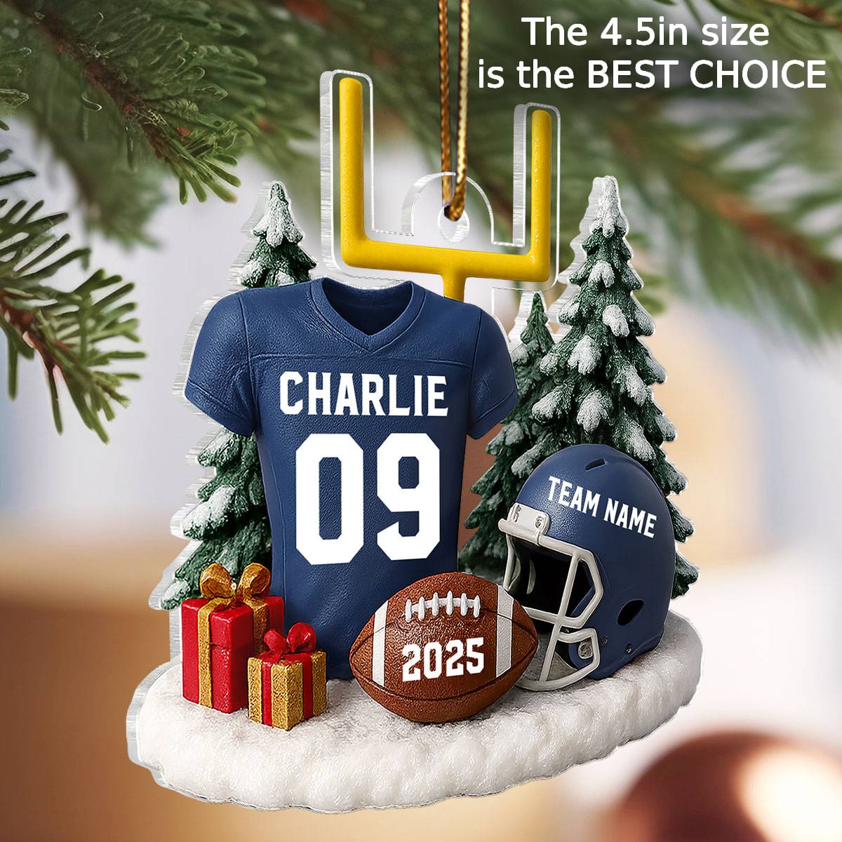 Proud American Football Player Uniform - Personalized Acrylic Ornament - Gift For Football Lovers, Football Team