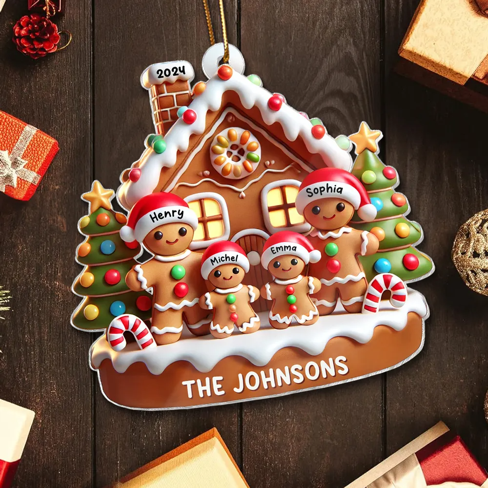 Themed Family And House Feature Personalized Acrylic Ornament