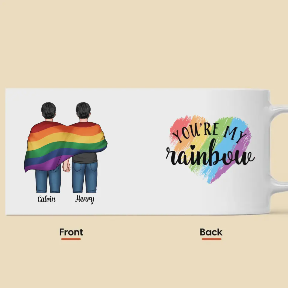 Pride Month LGBT You're My Rainbow - Personalized Mug Gift For Couple