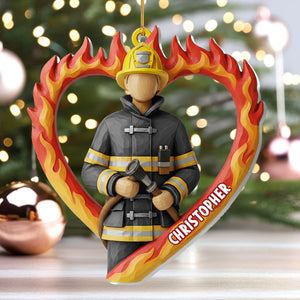 For A Brave Firefighter - Personalized Acrylic Ornament