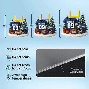 Proud American Football Player Uniform - Personalized Acrylic Ornament - Gift For Football Lovers, Football Team