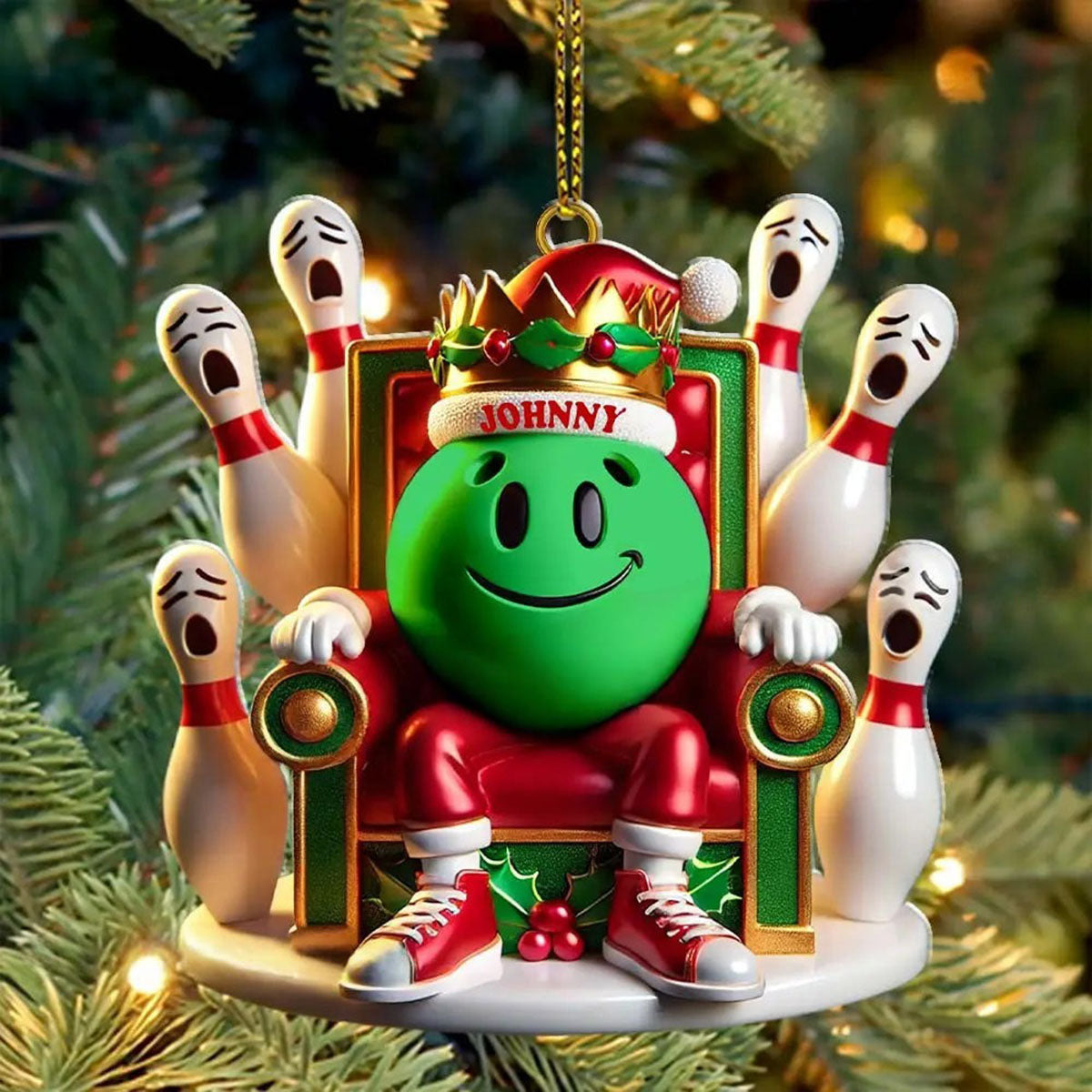 Personalized Bowling Acrylic Ornament Christmas Gift