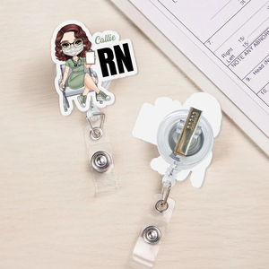 Personalized Cartoon Medical Character Acrylic Badge Reel Title Appreciation Nurse Week Gift for Doctor Nurse Medical Staff