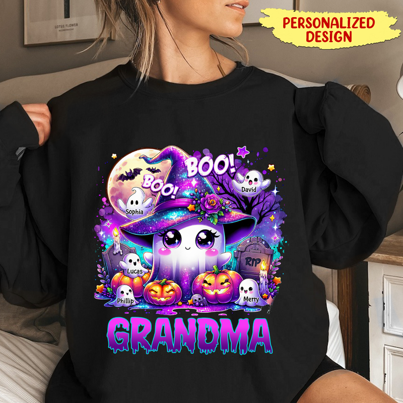 Grandma Ghost Boo! Personalized Halloween Sweatshirt