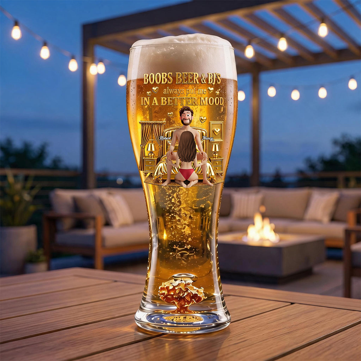 Personalized "Naughty Couples" Beer Glass – Gift For Couples