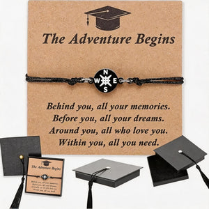 Graduation Gift For Him/Her | Bracelet in Cap Gift Box & Quote Card