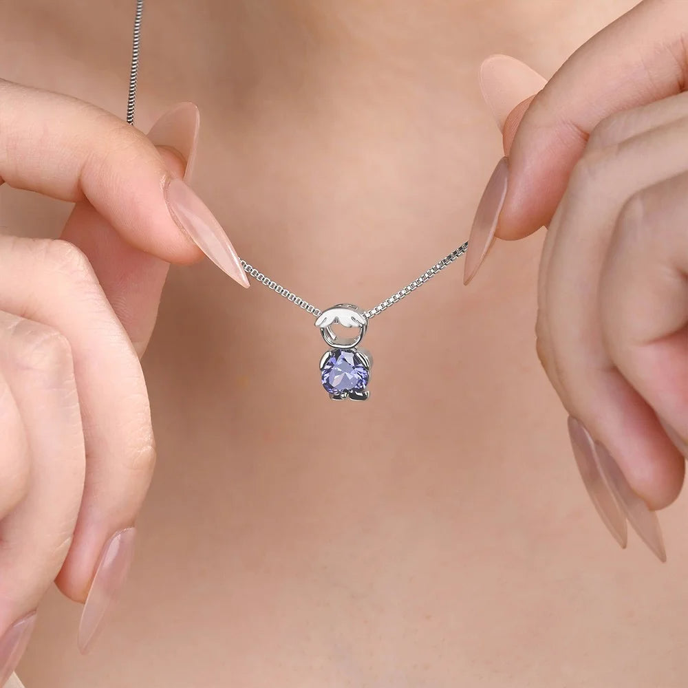 Personalized Boy Girl Charms Birthstone Mom Necklace