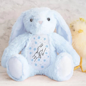 My Dearest Holding My Hand - Personalized Custom Easter Bunny Plush Gift For Family Members