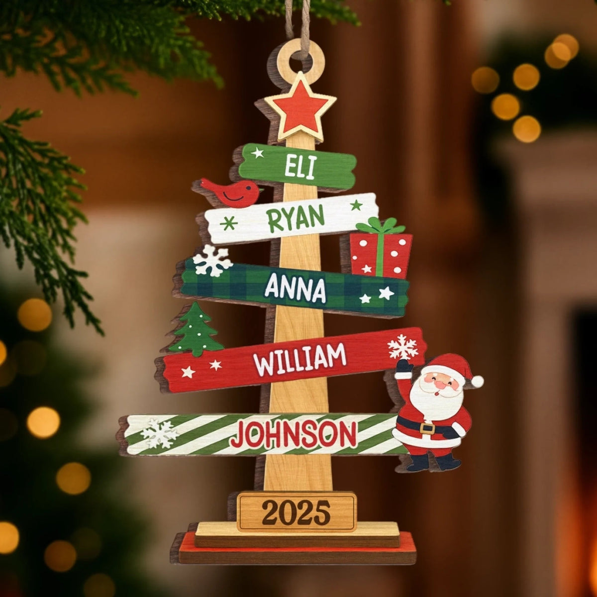 Custom Wood Ornament - Personalized Christmas Birthday Gifts For Mom, Dad, Kids