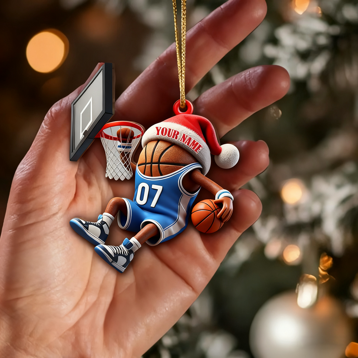 Custom Name Basketball Personalized Acrylic Ornament Basketball Team Christmas Gift