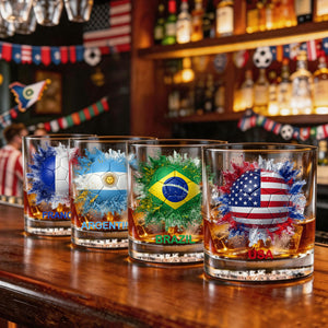 Personalized 2026 Soccer Country Whiskey Glass |Game Day Drinks For Every Football Fan