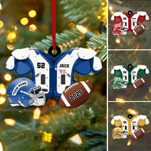 Personalized American Football Christmas Acrylic Ornament Gift for Son, Husband, Boyfriend