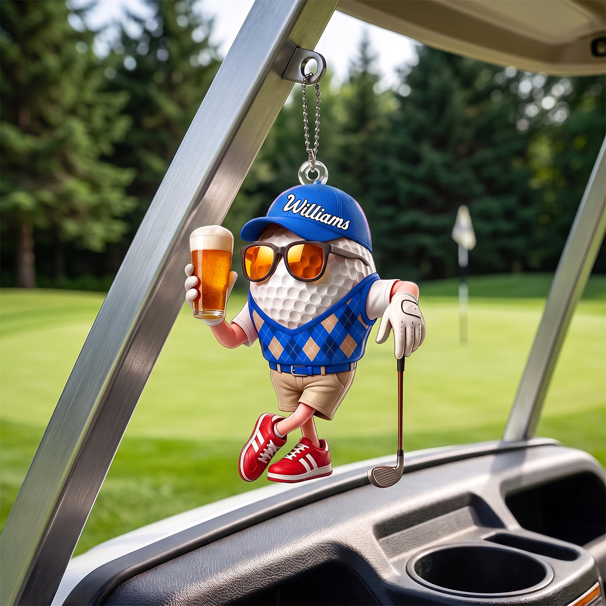 "Beer & Golf" – Personalized Keychain | A Fun Gift For Golf Lovers