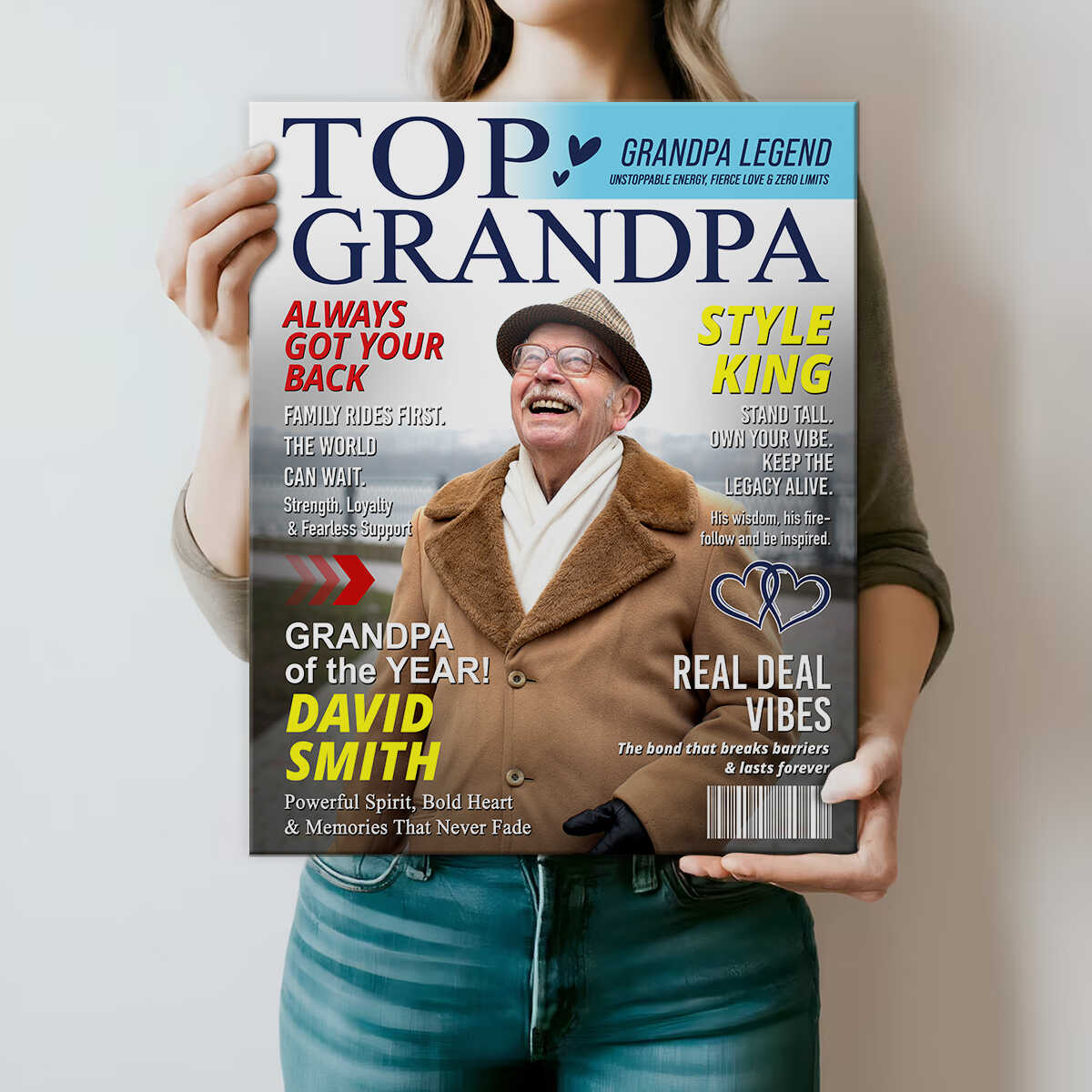 Personalized Grandpa Magazine Cover Poster Gifts for Grandpa from Grandkids