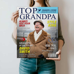 Personalized Grandpa Magazine Cover Poster Gifts for Grandpa from Grandkids