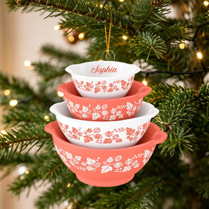 Pyrex Inspired Miniature Cinderella Bowl Personalized Acrylic Ornament Retro Kitchen Christmas Decor