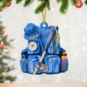 Personalized Bass Fishing Acrylic Ornament Fisherman Keepsake