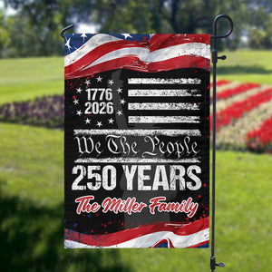 250 Years America 250th Birthday 1776-2026 Personalized Garden Flag Gift for Family