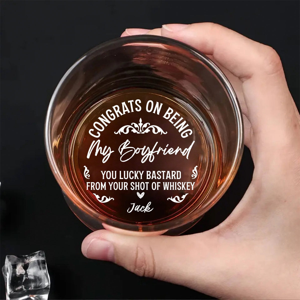 Congrats On Being My Husband - Personalized Engraved Whiskey Glass