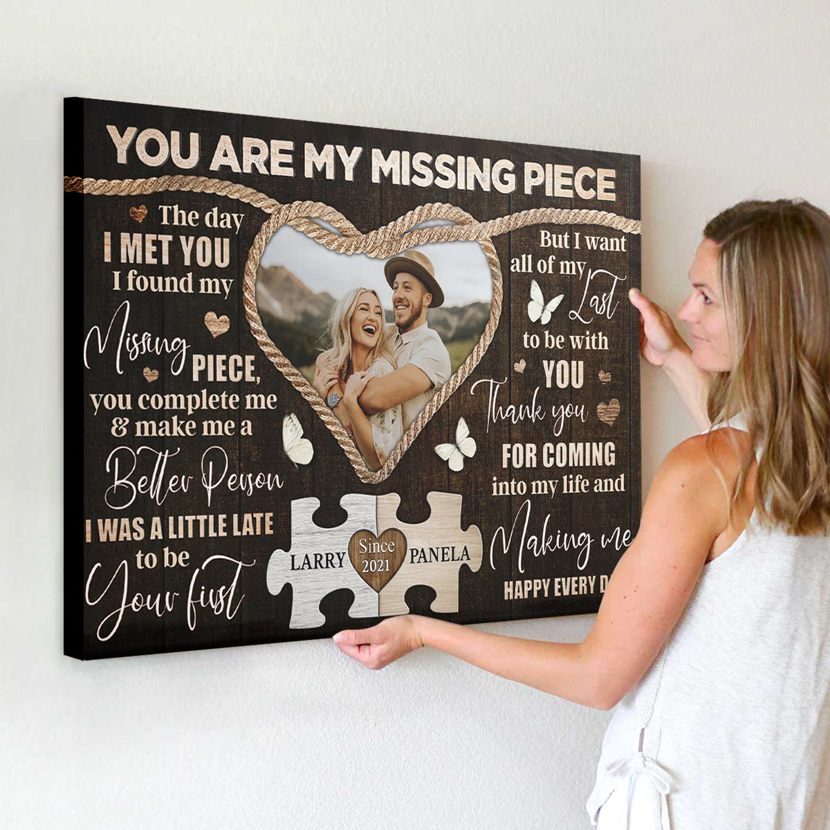Personalized Canvas Prints Custom Photo, Sentimental Gift For Couples