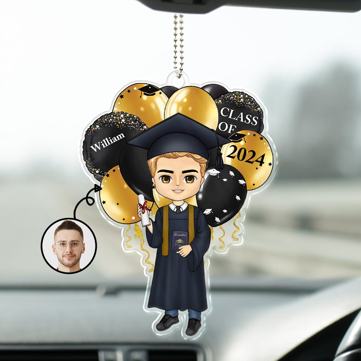 Personalized Acrylic Ornament - Graduation Memory Hanger With Your Photo - Gift For Friends, Children