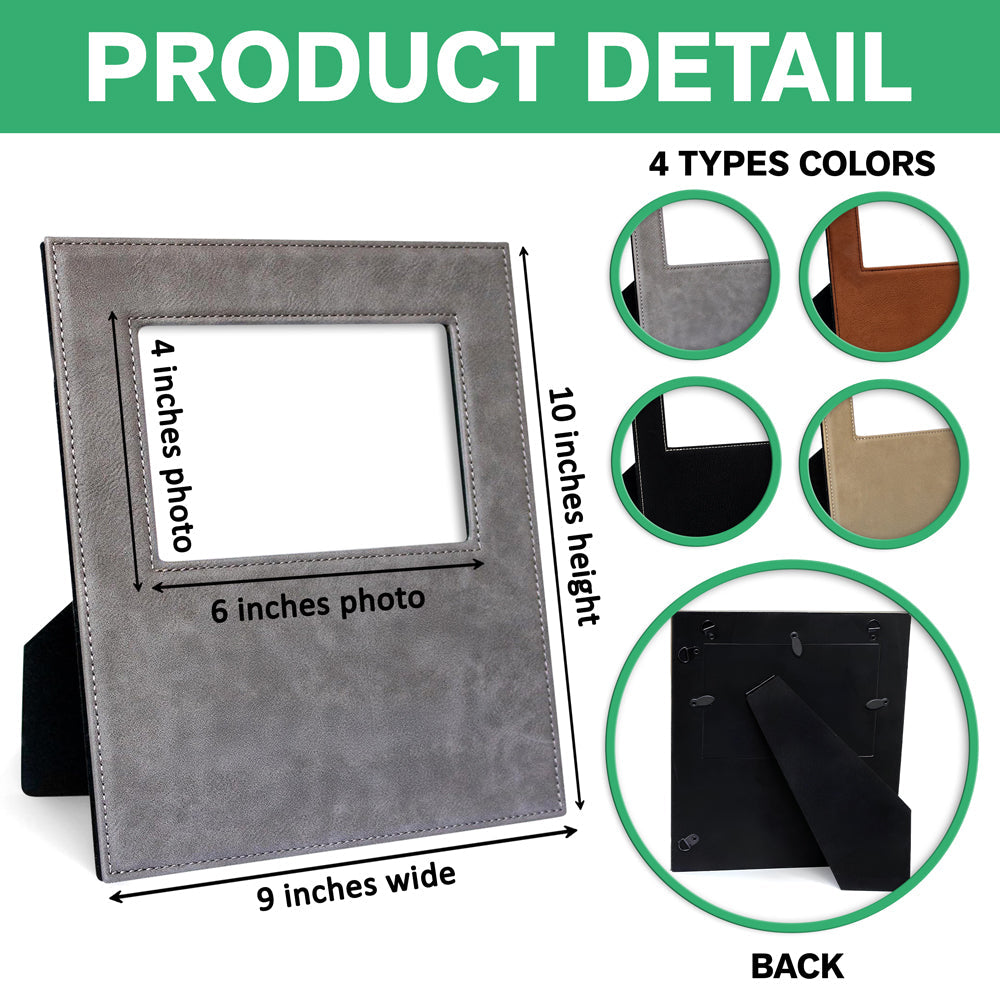 Custom Photo Daddy We Lover You - Personalized Leather Frame Gift For Father's Day, Birthday