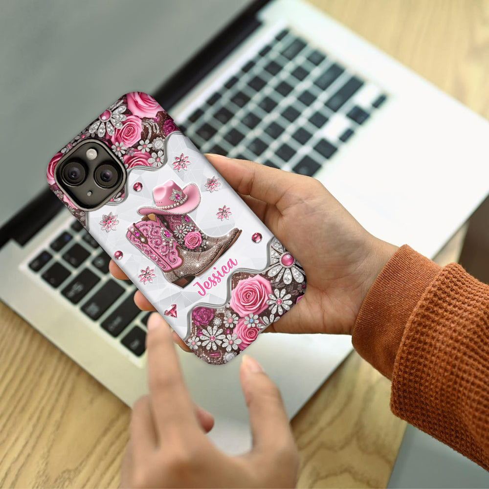 Cowgirl Boots - Personalized Phone Case