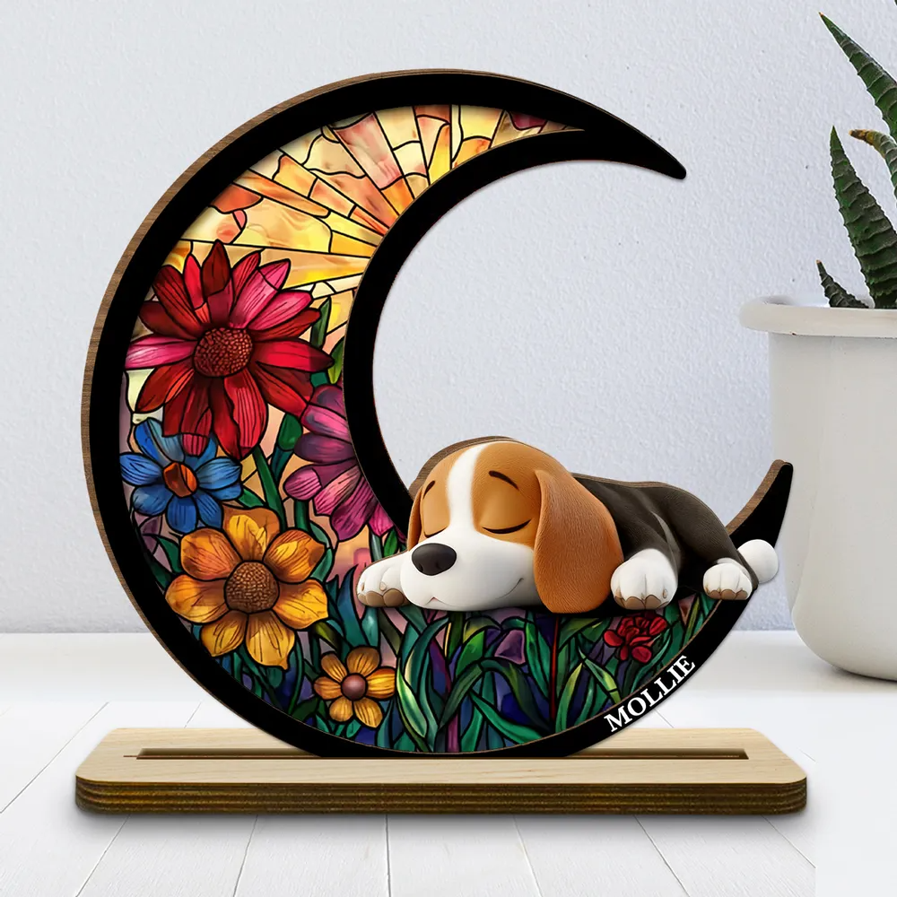 Sleeping Cute Dog - Personalized Custom 2-Layer Wood Plaque Gift For Pet Lovers