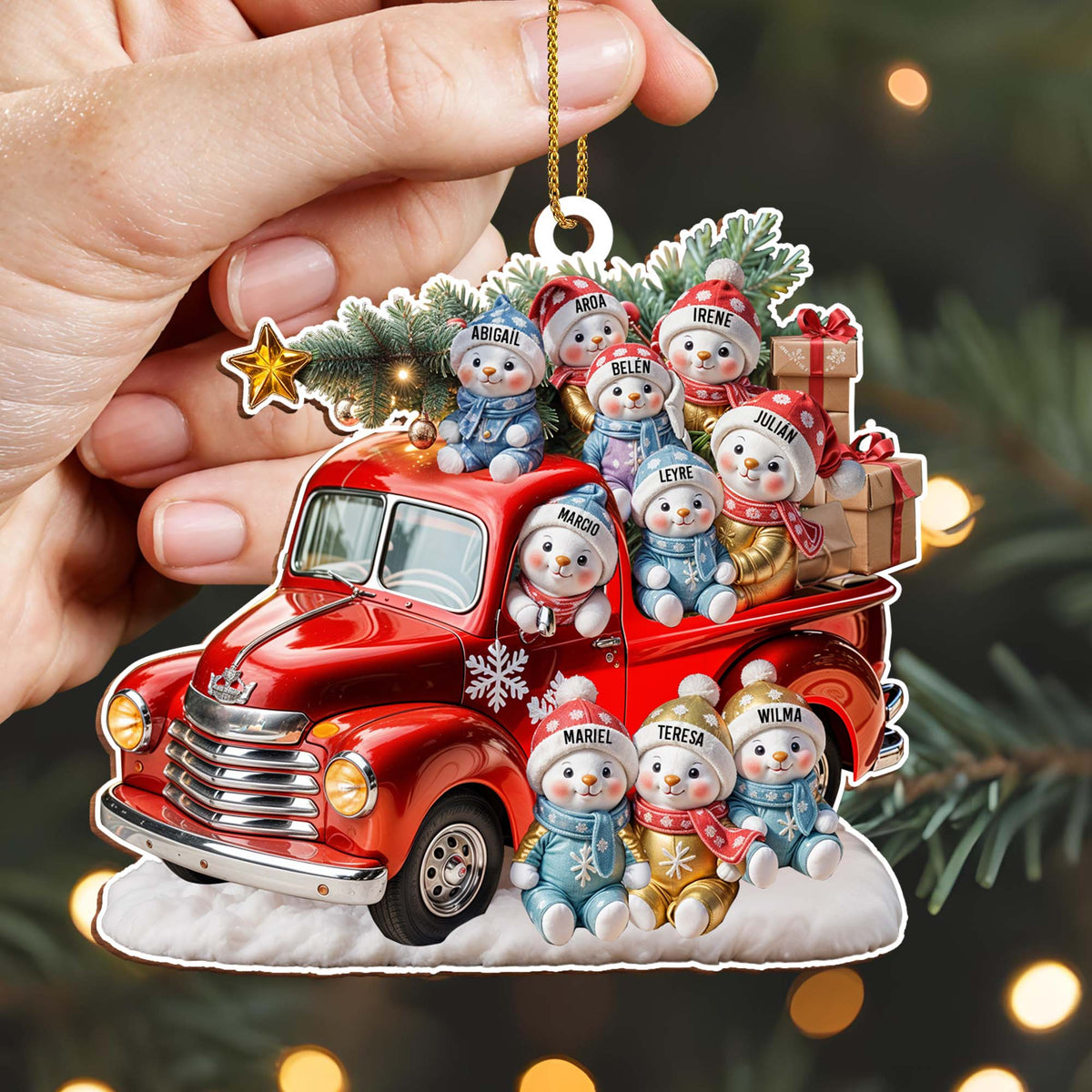 Wishing You A Merry Christmas - Family Personalized Custom Wood Ornament