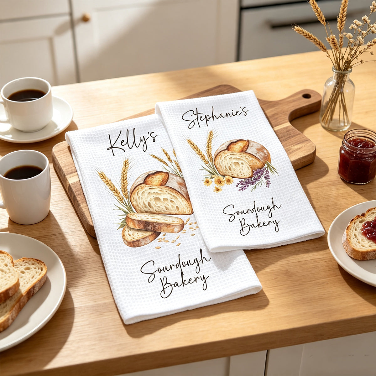 Custom Sourdough Bread Kitchen Towel Personalized Baking Gift