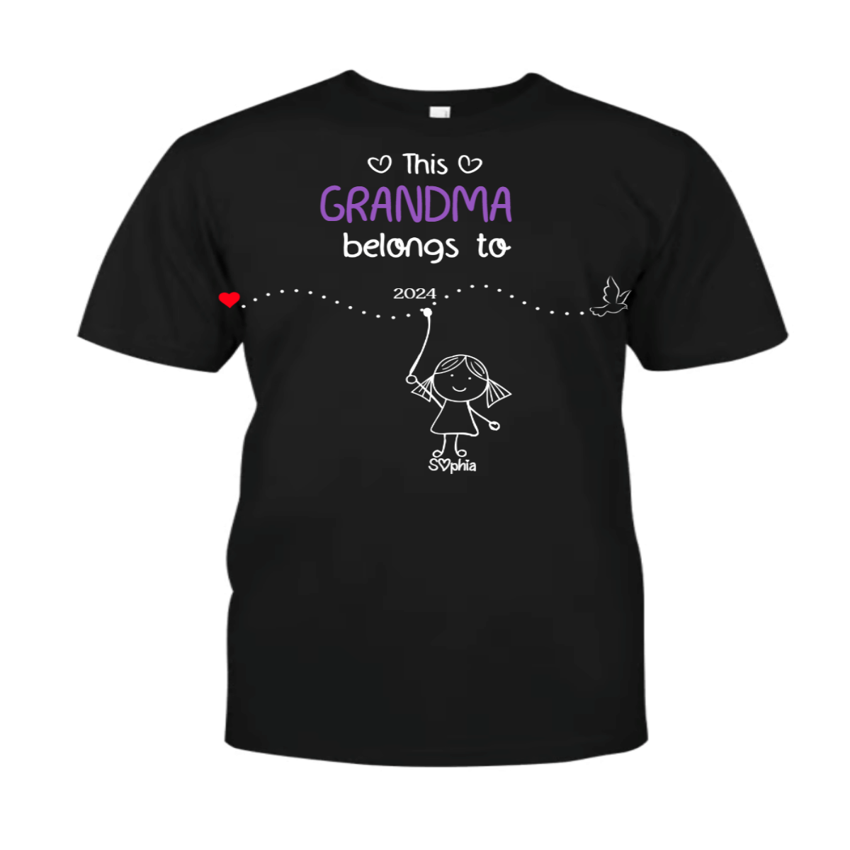 Personalized Grandma With Kids Names & Birth Years, Custom Family Timeline T-Shirt Gift