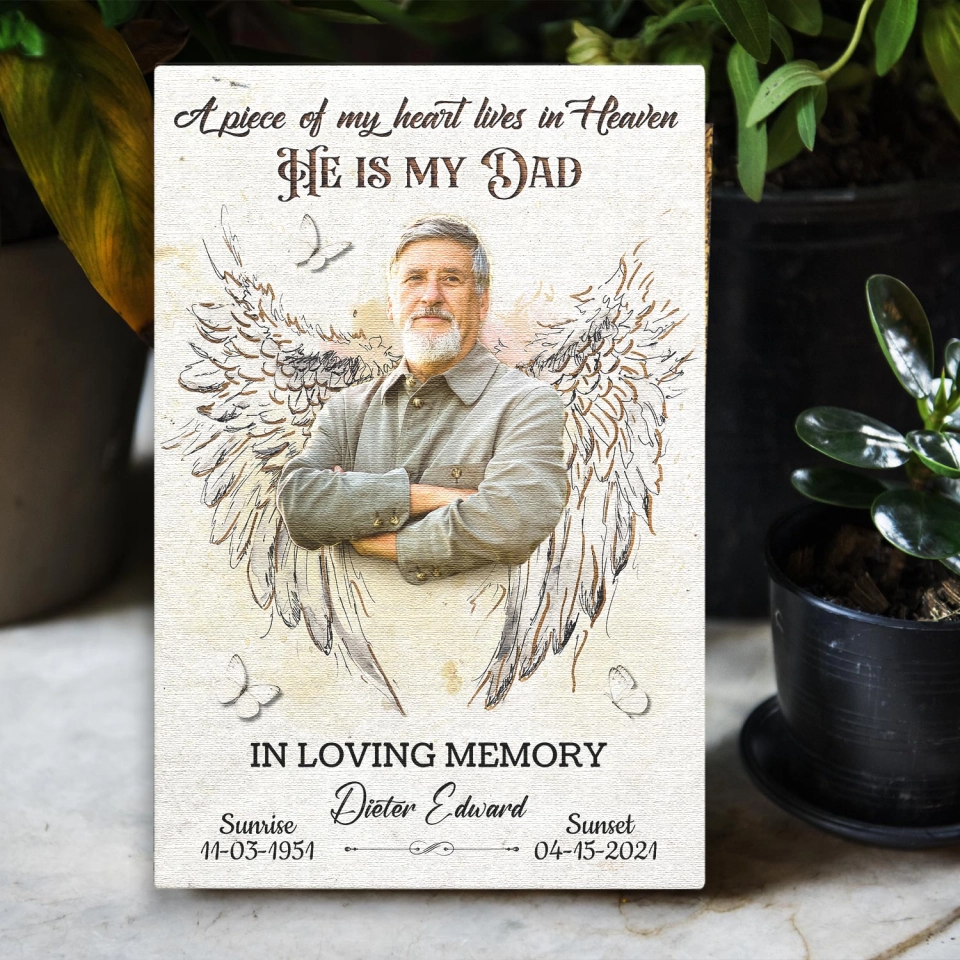 A Piece Of My Heart Personalized LoverIn Loving Memory Memorial Photo Canvas Poster