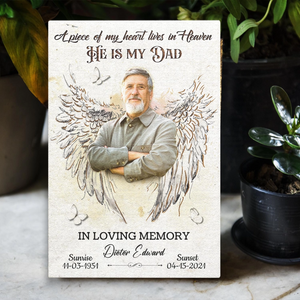 A Piece Of My Heart Personalized LoverIn Loving Memory Memorial Photo Canvas Poster