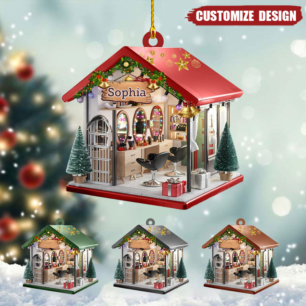 Personalized Hair and makeup salon Ornament
