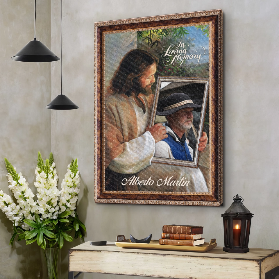 Personalized Jesus Memorial Gift In Loving Memory Canvas Poster