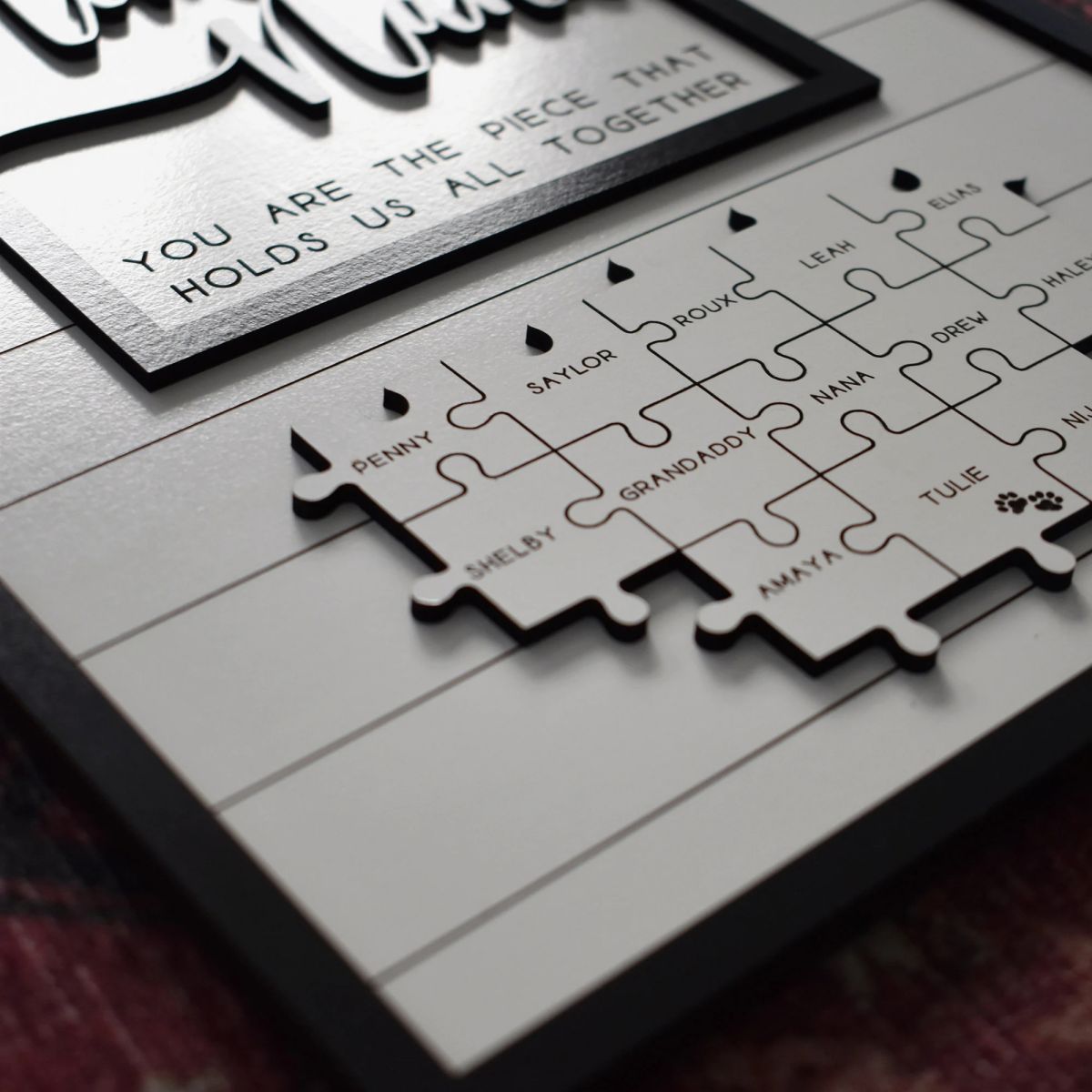 You are the Piece That Holds Us Together-Personalized Puzzle Plaque