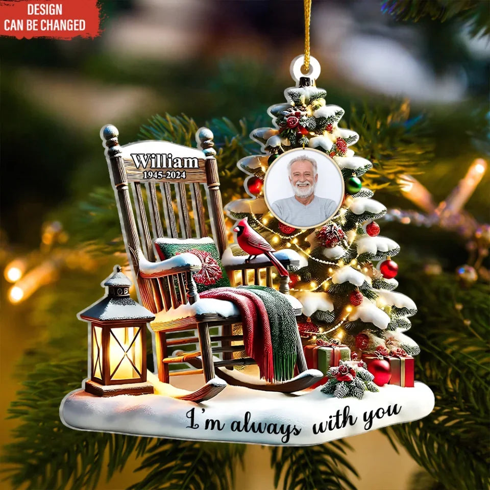 Christmas In Heaven - Personalized Photo Memorial Ornament