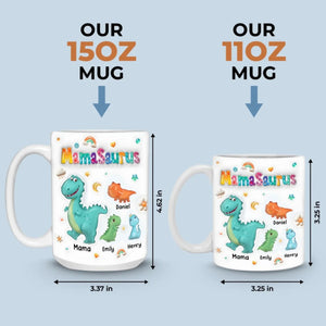 Tiny Dino, Big Love - Family Personalized Custom Printed Mug - Mother's Day, Gift For Mom, Grandma