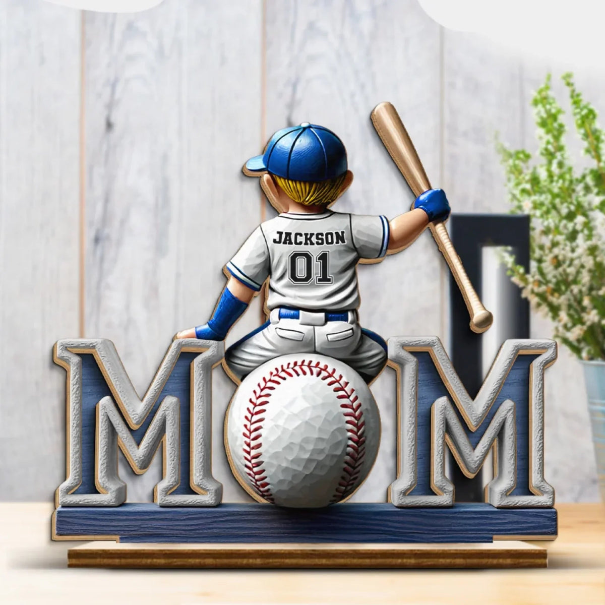 Great Players Are Raised By Even Greater Moms - Personalized Shaped 2-Layered Wooden Plaque With Flat Stand