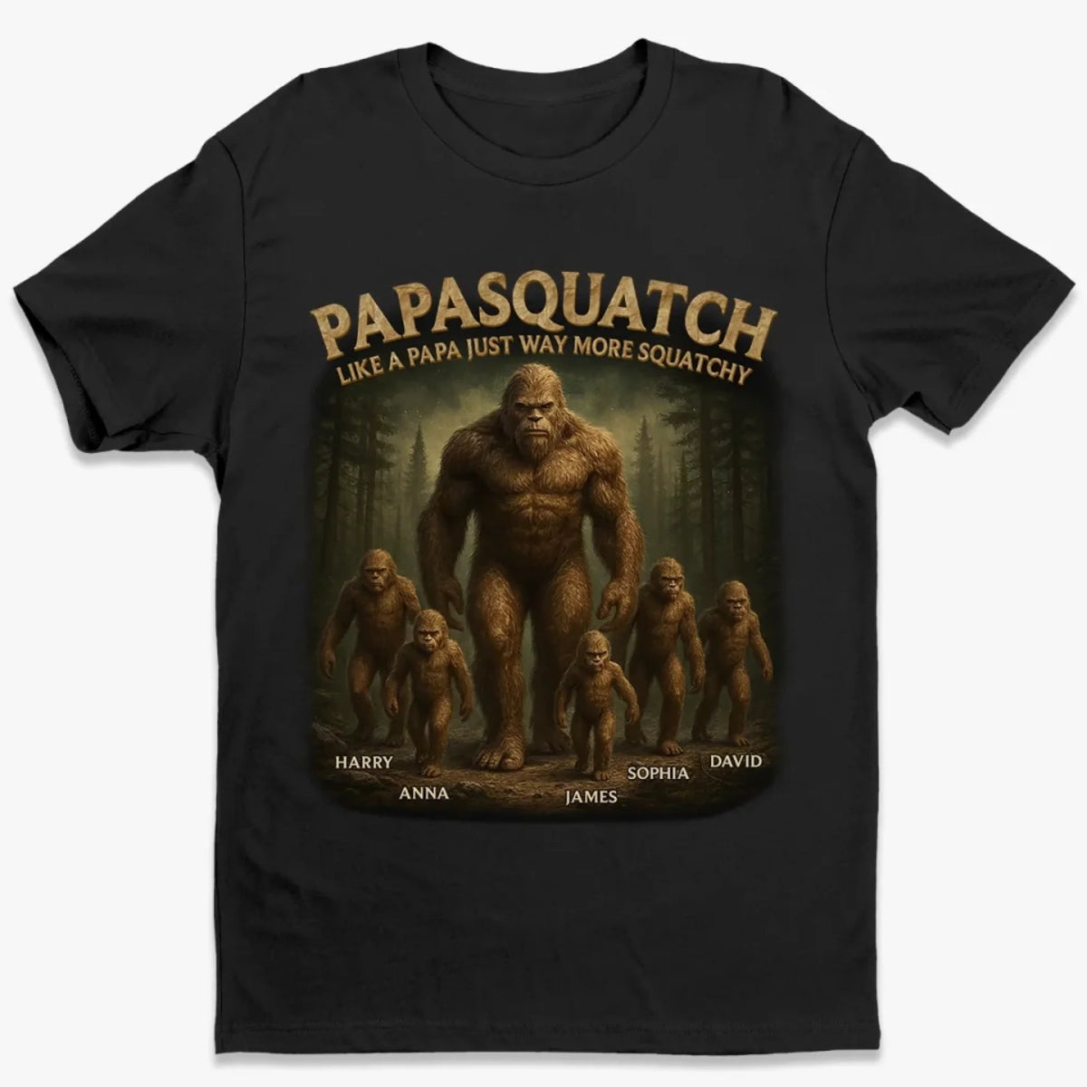 Like A Papa Just Way More Squatchy - Family Personalized Pure Cotton T-Shirt Father's Day Gift For Dad, Grandpa
