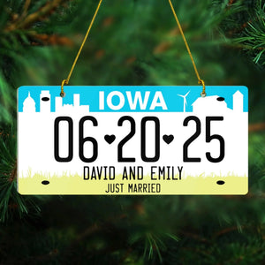 Just Married Custom Drivers License - Personalized Acrylic Ornament, Married Ornament Gift, Newlywed Gift
