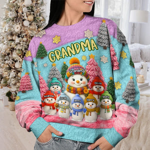 Custom Snowman Unisex Ugly Sweatshirt - Personalized Christmas Birthday Gifts For Mom, Grandma - Together We Shine This Christmas