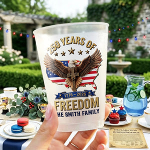 Custom Party Cups - Personalized America 250th Anniversary Gifts For Mom, Dad, Brother, Sister, Kids - Born To Stand Strong