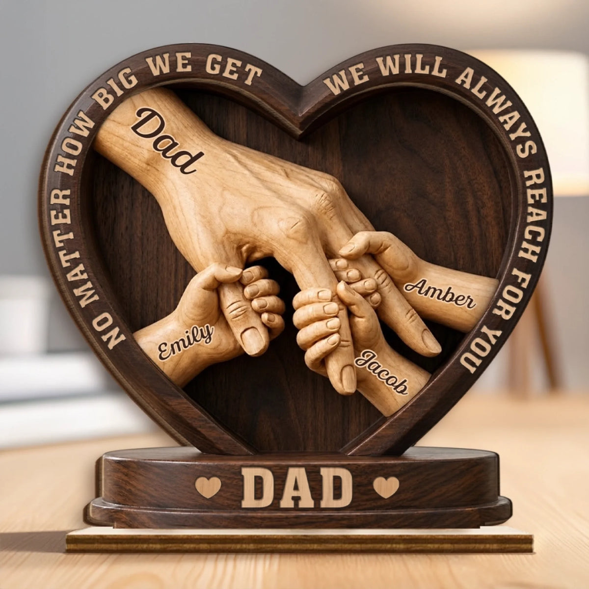 Custom Wooden Plaque - Personalized Father's Day Birthday Gifts For Dad, Grandpa - Crafted With Love