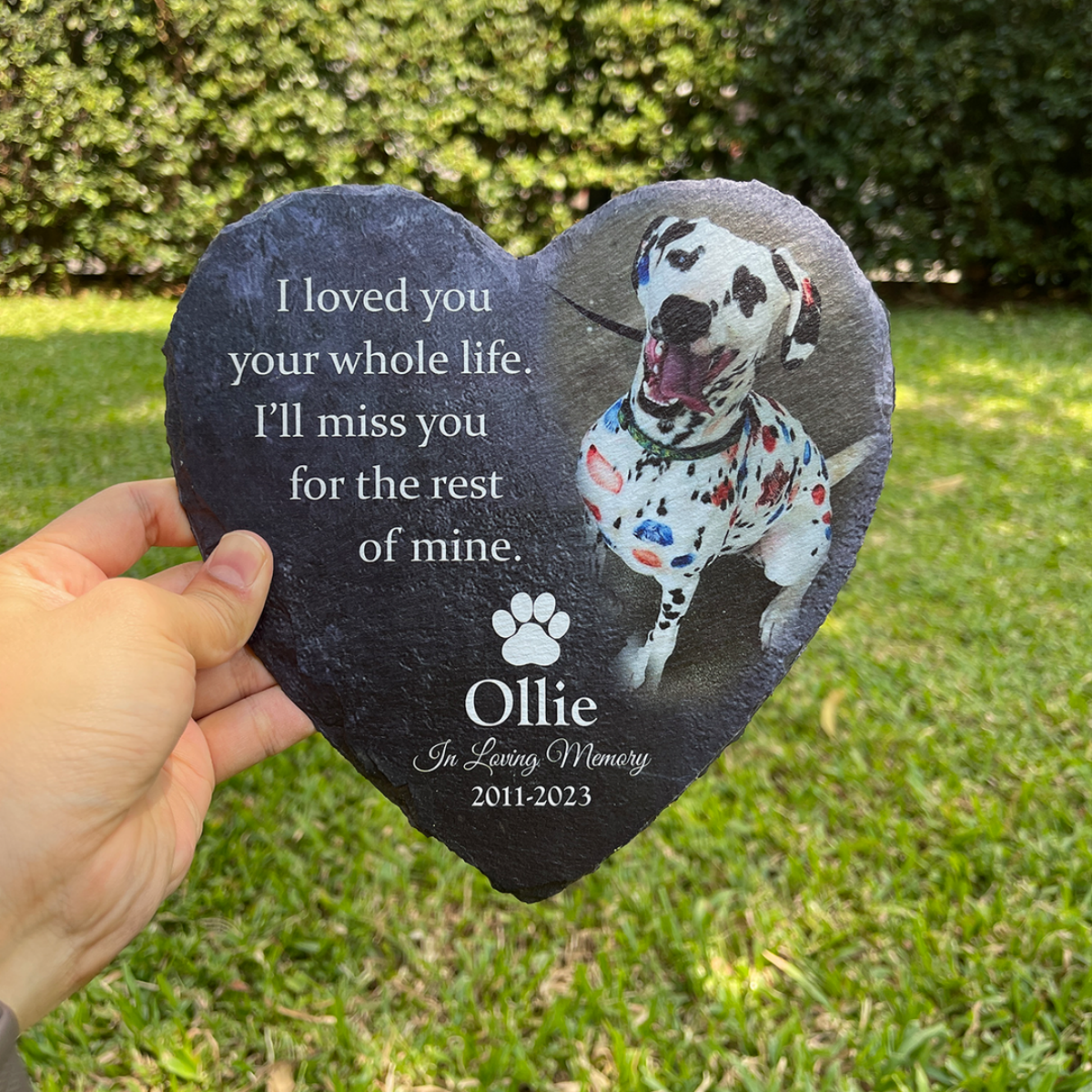 I'll Miss You For The Rest of Mine Personalized Heart Shape Memorial Stone